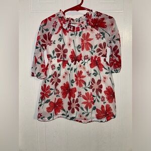 Red Flower Dress 6months